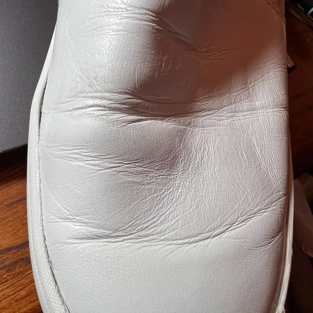 Kate Spade size 9.5 white leather Lillie slip on shoes